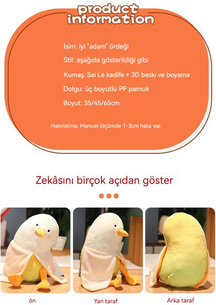 Yimei Mang Ördek Bebek Peluş Oyuncak Küçük Sarı Ördek Bebek Yastık (Yurt Dışından)