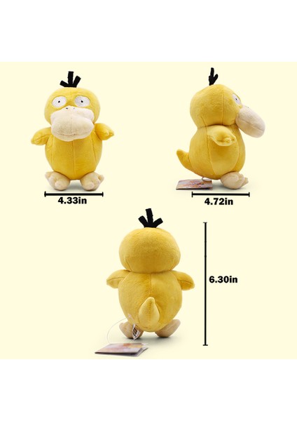 Yimei 15 cm Pokemon Küçük Mavi Farklı Renk Ördeğe Kadar Sevimli Ördeğe Kadar Küçük Sarı Ördek Peluş Bebek (Yurt Dışından)