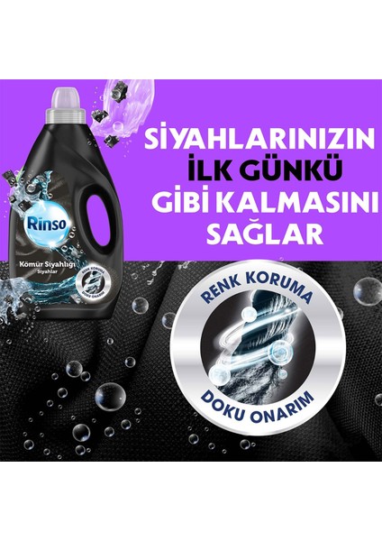 Sıvı Çamaşır Deterjanı Renk Bakım Sağlayıcı ve Koruyucu 3 Lt Aloe Vera X2 + Kömür Siyahlığı X1