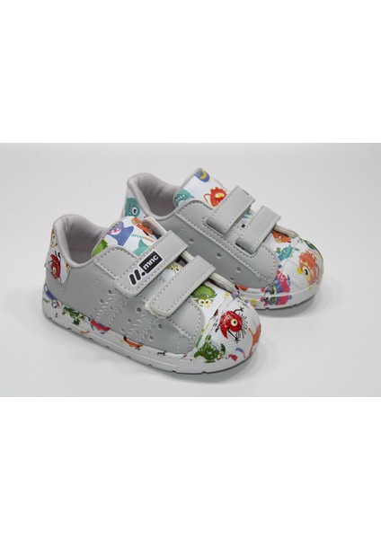 Minican Ortopedik Çok Hafif Taban Çift Cırtlı Kolay Giyim Çizgi Karakter Baskılı Çocuk Günlük Bebe Sneaker
