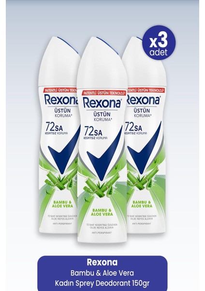 Bambu & Aloe Vera Kadın Sprey Deodorant 150 ml x 3 Adet