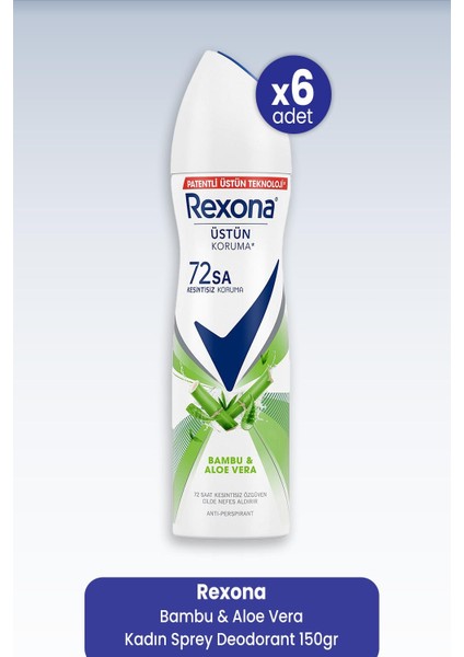 Bambu & Aloe Vera Kadın Sprey Deodorant 150 ml x 6 Adet