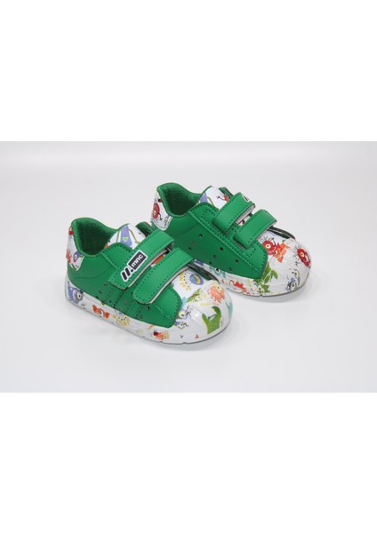 Minican Ortopedik Çok Hafif Taban Çift Cırtlı Kolay Giyim Çizgi Karakter Baskılı Çocuk Günlük Bebe Sneaker