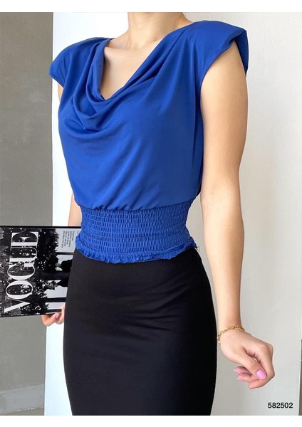 Alt Gipeli Dökümlü Yaka Vatkalı Sandy Bluz (Renkli) fırsatları