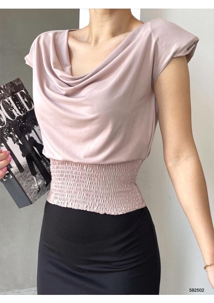 Alt Gipeli Dökümlü Yaka Vatkalı Sandy Bluz (Renkli) indirimleri