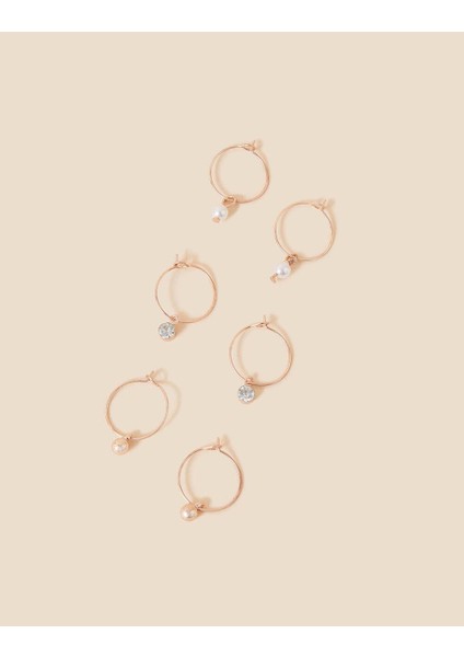 Halka Küpe Seti Rose Gold x 3