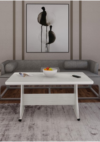 Tekerlekli Mdf Masa Orta Sehpa