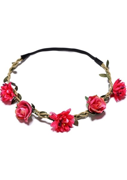 Kadın Düğün Çiçek Kafa Bandı Charm Çiçek Tiara Parti Brid Garland Prenses Çelenk Kız Taç Headdress Saç Aksesuarları (Yurt Dışından)