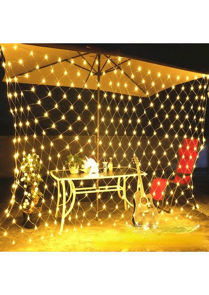 Noel Net Işık Dış Mekan LED Net Örgü Dize Işık Bahçe Tatil Partisi Düğün Peri Işık Çelenk Noel Işıkları Dış Mekan (Yurt Dışından)