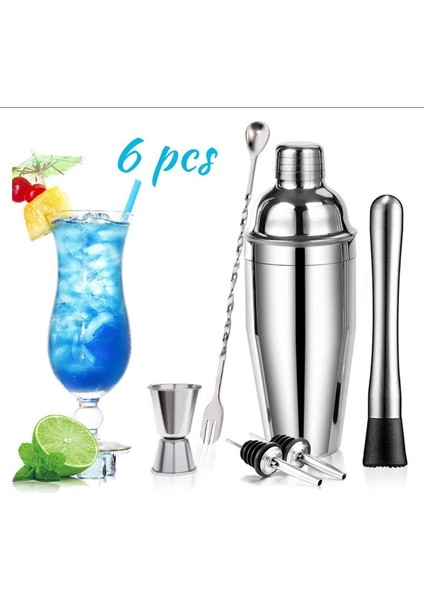 750ML 6'lı Paslanmaz Kokteyl Hazırlama Seti (Yurt Dışından)