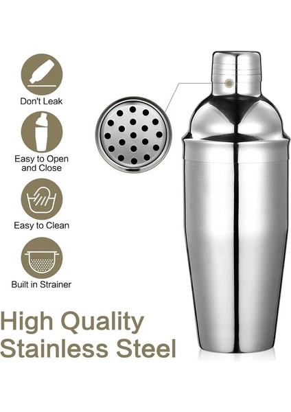 750ML 6'lı Paslanmaz Kokteyl Hazırlama Seti (Yurt Dışından)