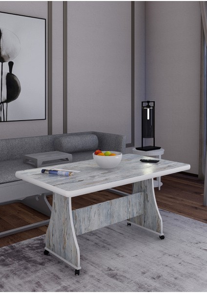 Tekerlekli Mdf Masa %100 Mdf Orta Sehpa Salon Masa Sehpa