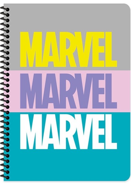 Marvel Seri2 16,5 x 22,5 80 Yp. Kareli Karton Kapak Spiralli Defter