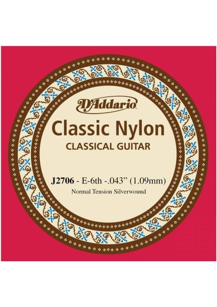 J2706 Klasik Gitar Teli Tek 6 No Mi