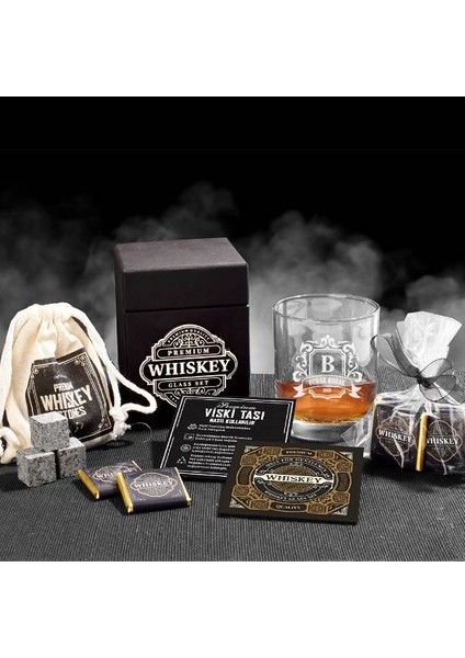 Isim Yazılı Viski Bardağı ve Viski Taşı Hediyelik Set fiyatları