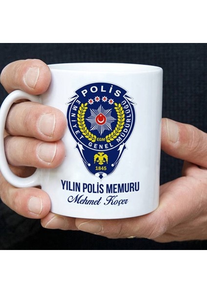 Polislere Özel Isimli Kahve Kupası