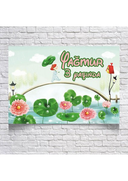 Nilüfer Temalı Doğum Günü Afişi