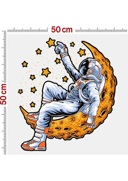 Astronotun Düşüşü Akıllı Kağıt Sticker, Yapışkansız Statik Tutunan Akıllı Kağıt, Çocuk Odası Sticker