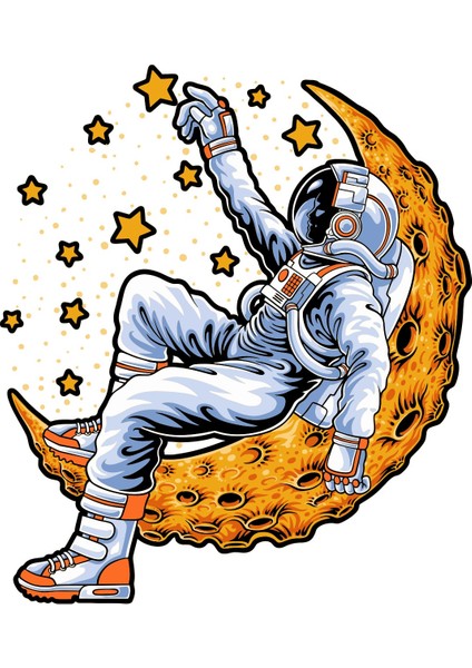 Astronotun Düşüşü Akıllı Kağıt Sticker, Yapışkansız Statik Tutunan Akıllı Kağıt, Çocuk Odası Sticker