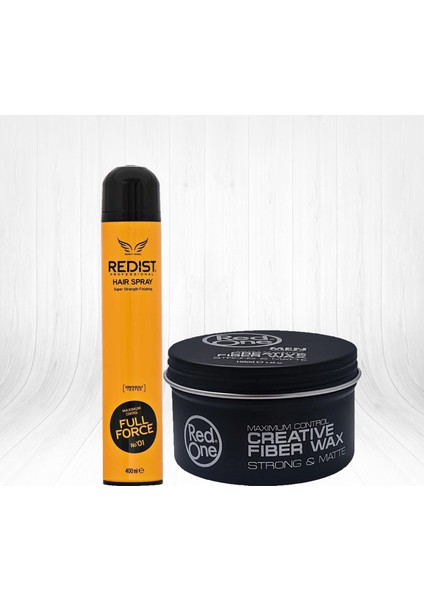 Full Force Saç Spreyi 400 Ml + Redone Creative Fiber Güçlü Mat Wax 100 Ml