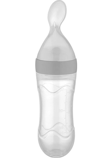 Babyjem Sıkmalı Kaşık Gri 90 ml - Özel Koruyucu Kapaklı modelleri