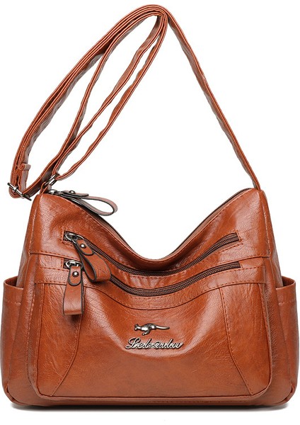 Omuzdan Askili Çanta Yumuşak Deri Büyük Kapasiteli Postacı Çantası (Yurt Dışından)