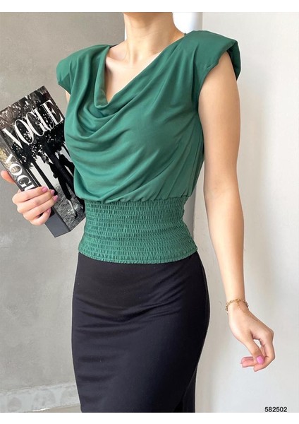 Alt Gipeli Dökümlü Yaka Vatkalı Sandy Bluz (Renkli) fırsatları