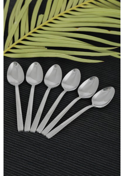 Paslanmaz Çelik 6 Parça Heybeli Çay Kaşığı 3 mm