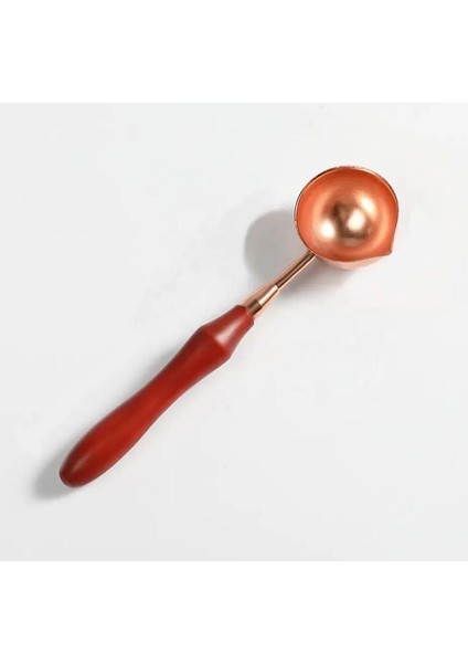 Ahşap Sap Mum Mühürü Eritme Kaşığı Paslanmaz Çelik Rose Gold