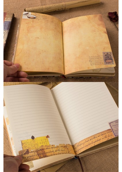 Retro Journal DEFTER-14X21 CM-100 Yaprak Sert Kapak