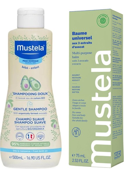 Gentle Shampoo Papatya Özlü Bebek Şampuanı 500 ml + 3 Etkili Avokado Balsam 75 ml