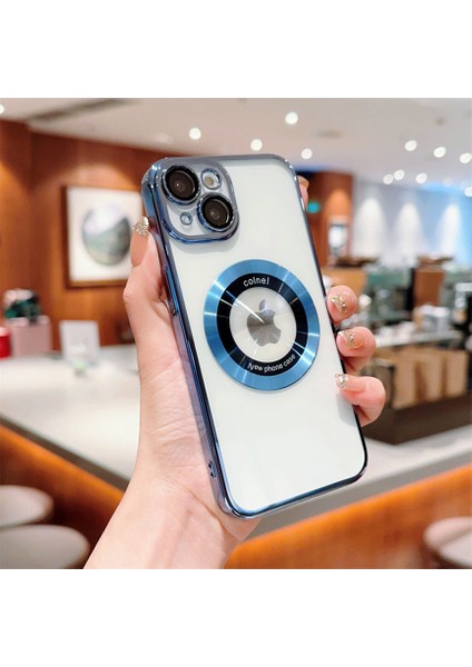 iPhone 13 Kılıf Magsafe Şarj Özellikli Lens ve Toz Korumalı Şık Logo Tasarımlı Sert Ince