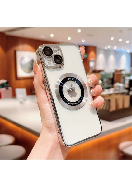 iPhone 13 Kılıf Magsafe Şarj Özellikli Lens ve Toz Korumalı Şık Logo Tasarımlı Sert Ince
