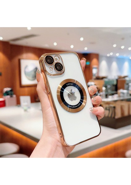 iPhone 13 Kılıf Magsafe Şarj Özellikli Lens ve Toz Korumalı Şık Logo Tasarımlı Sert Ince
