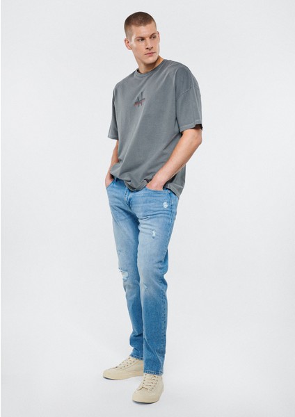 Erkek Milan Açık Mavi Eskitilmiş Yırtıklı Street Jean Pantolon 0081083805