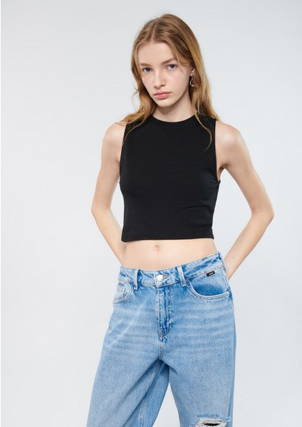 Kadın Siyah Crop Top 1610786-900