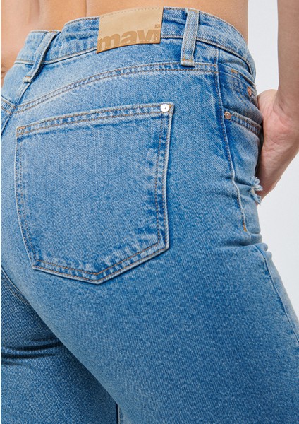 Kadın STAR Orta Mavi Yırtıklı 90s Vıntage Jean Pantolon 101077-85157