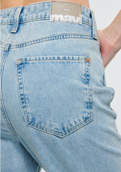 Kadın HAPPY Eskitilmiş Mavi Yırtıklı Jean Pantolon 101453-84409