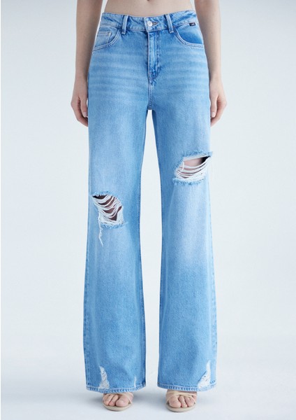 Kadın Malibu Açık Mavi Yırtıklı Street Jean Pantolon 1010152-83664 modelleri