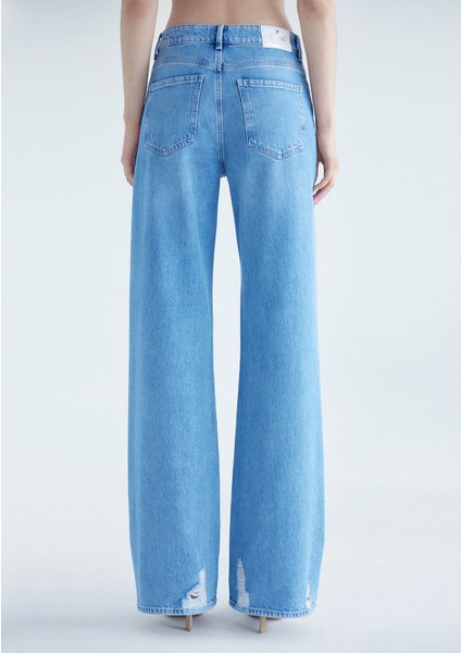 Kadın Malibu Açık Mavi Yırtıklı Street Jean Pantolon 1010152-83664 fırsatları