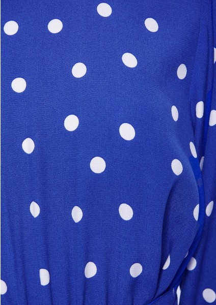 Kadın Puantiyeli Mavi Elbise 1310289-84625