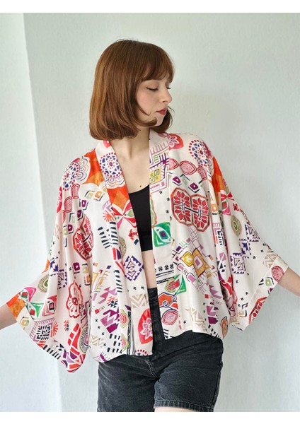 Retrobird Yarasa Model Mini Kimono Kadın Ekru