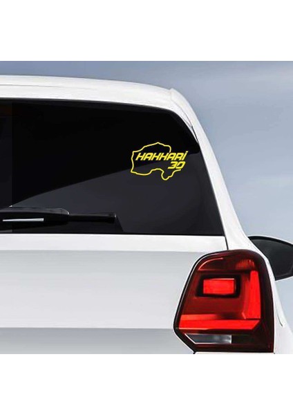 Hakkari Ili 30 Plaka Kodu Memleket Yarış Pisti Sticker - Oto Araba Etiket, Aksesuar, Tuning Sarı