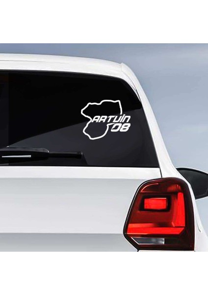 Artvin Ili 08 Plaka Kodu Memleket, Yarış Pisti Sticker - Oto Araba Etiket, Aksesuar, Tuning Beyaz
