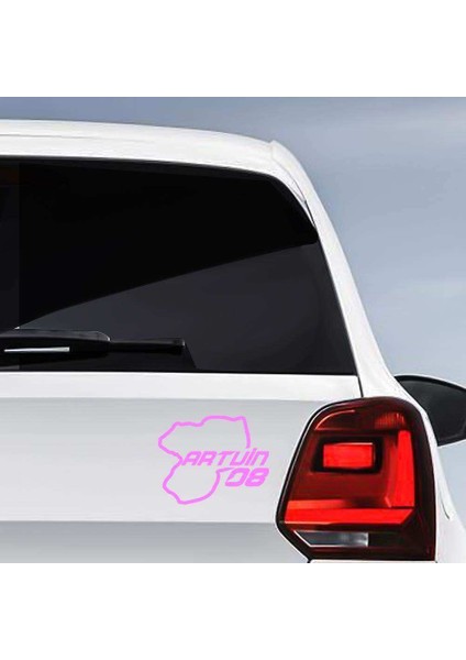 Artvin Ili 08 Plaka Kodu Memleket, Yarış Pisti Sticker - Oto Araba Etiket, Aksesuar, Tuning Pembe