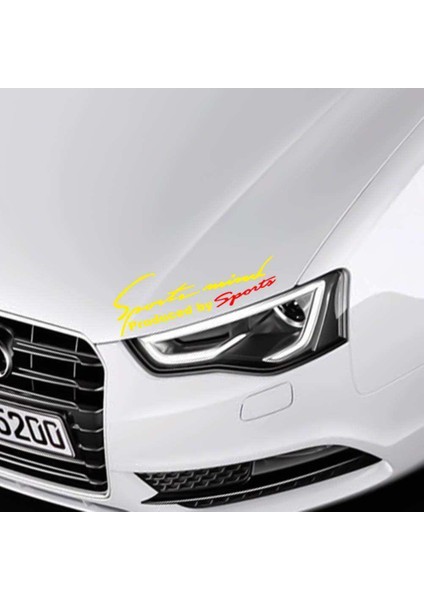 Sports Mind Producad By Sport Sticker, Oto Etiket, Araç Çıkartma, Araba Tuning, Modifiye Sarı