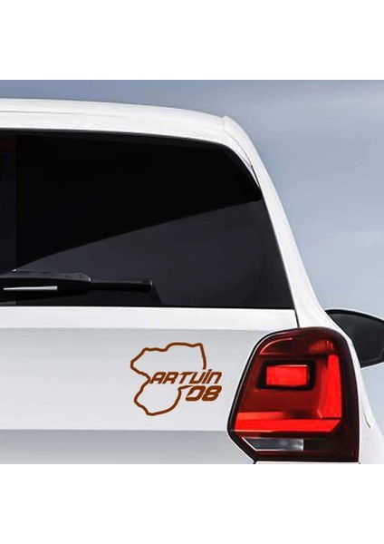 Artvin Ili 08 Plaka Kodu Memleket, Yarış Pisti Sticker - Oto Araba Etiket, Aksesuar, Tuning Kahverengi