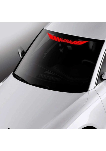 Veilside Yazılı Ön Cam Alınlık Sticker, Oto Etiket, Araç Çıkartma, Araba Tuning, Modifiye Kırmızı