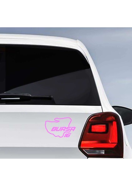 Bursa Ili 16 Plaka Kodu Memleket Yarış Pisti Sticker - Oto Araba Etiket, Aksesuar, Tuning Pembe