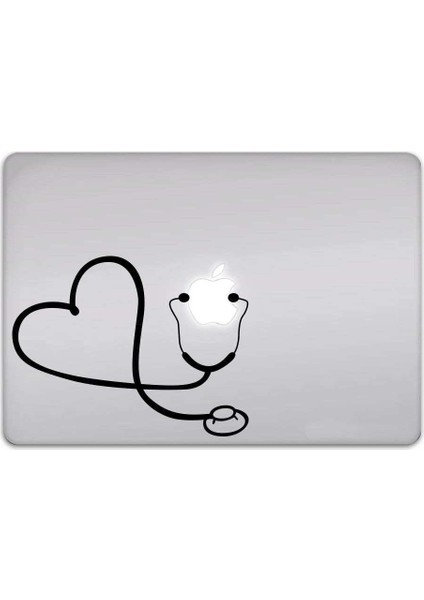 Steteskop Tıp Doktor Apple Macbook Air Pro Sticker Etiket Dekoratif Kendinden Yapışkanlı Çıkartma